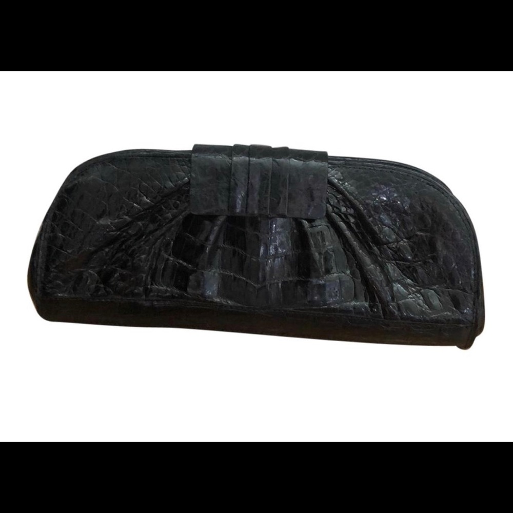 Black crocodile Nancy Gonzalez clutch